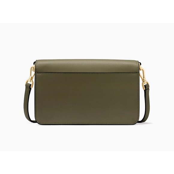 New Kate Spade Madison Small Flap Crossbody Saffiano Leather Seaweed Green - Picture 2 of 5